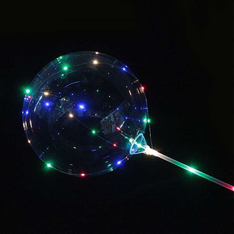 网红气球 发光波波球夜光夜市批发供应闪光LED带灯透明小猪波波球详情6