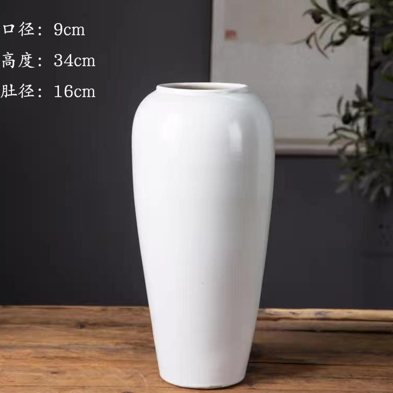 Jingdezhen nuevo jarrón de cerámica china planta maceta de flores de cerámica vintage flor seca sala de estar decoración moderna simple estricta