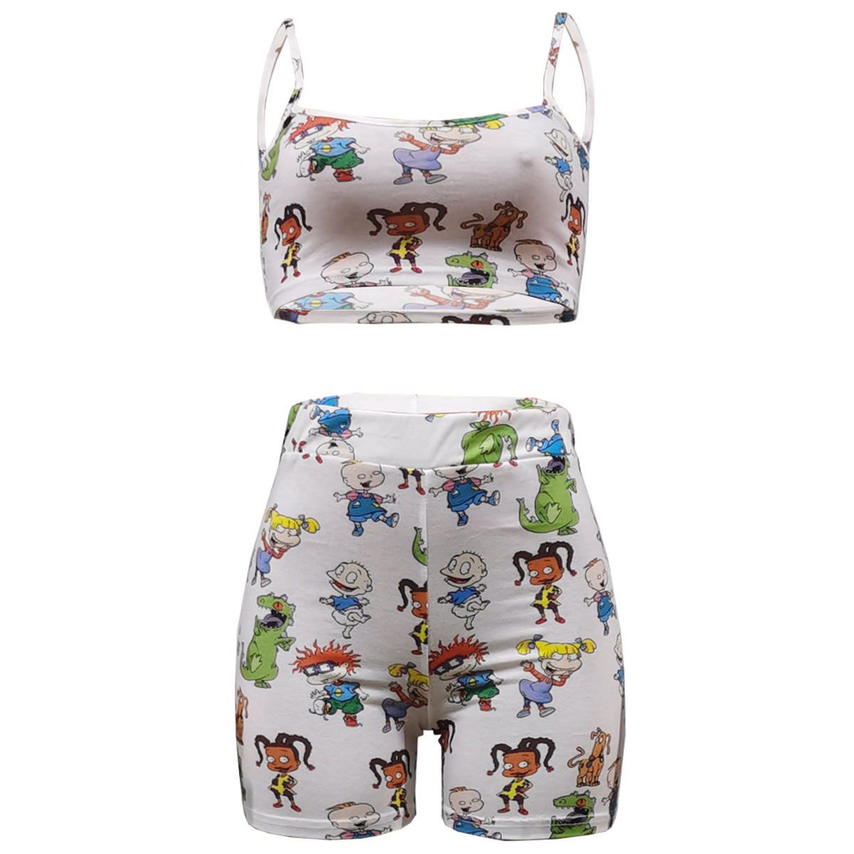 fashion cartoon printing shorts two-piece set NSSJW58845