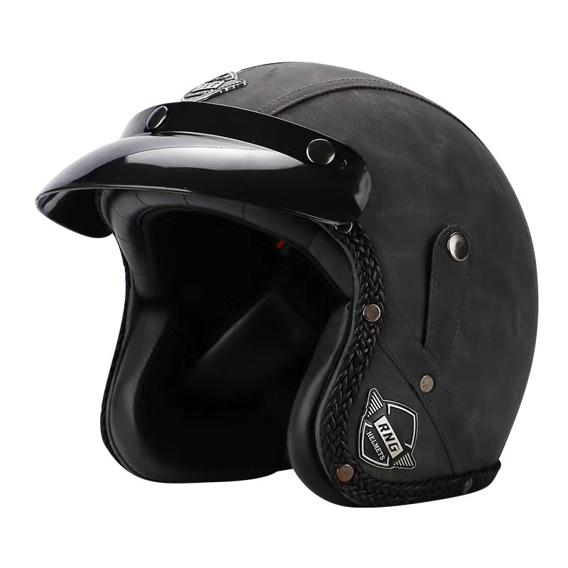 [Personalización] Casco retro transfronterizo personalizado casco de motocicleta de crucero casco de coche eléctrico cuatro estaciones unisex