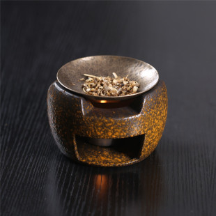Ceramic Candle Heater with Fireproof Incense Burner for Cedar and Agarwood Essential Oils, Frankincense, and Sacred Wood Incense Burner