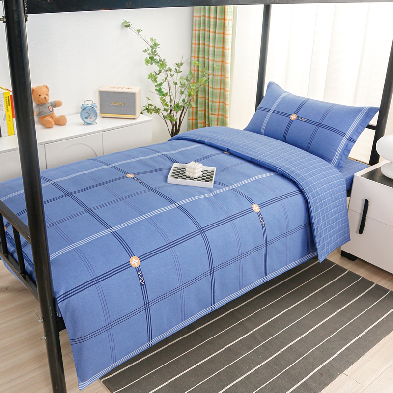 Juego de algodón de tres piezas para dormitorio de estudiantes, juego de seis piezas de algodón puro, funda de edredón, litera, kit de dormitorio, compra al por mayor