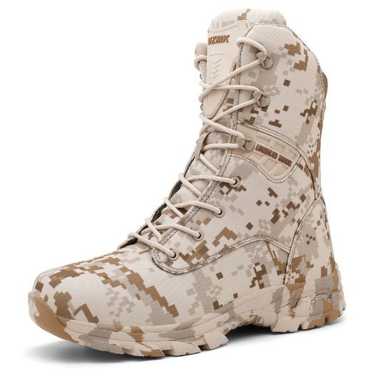 Fabricante de una explosión de botas tácticas, botas ventiladas de la escuela secundaria, botas al aire libre para hombres, botas de combate del desierto.