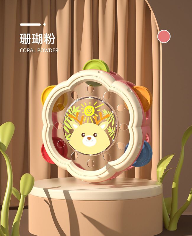 新品趣味手拍铃鼓0一2岁拍拍鼓摇铃益智早教儿童打击乐器婴儿玩具|undefined