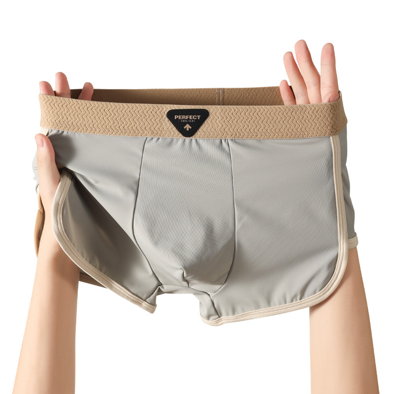 Pantalones para hombres de seda de hielo, ropa de hombre de alta calidad, pantalones de ángulo plano, pantalones cortos de cuatro ángulos para hombres, pantalones para hombres