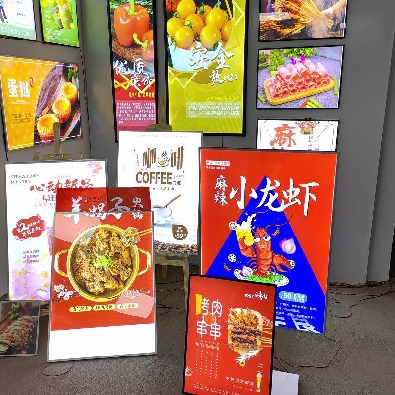 工厂直销超薄灯箱壁挂式圆角led招牌亚克力灯箱广告牌海报展示箱