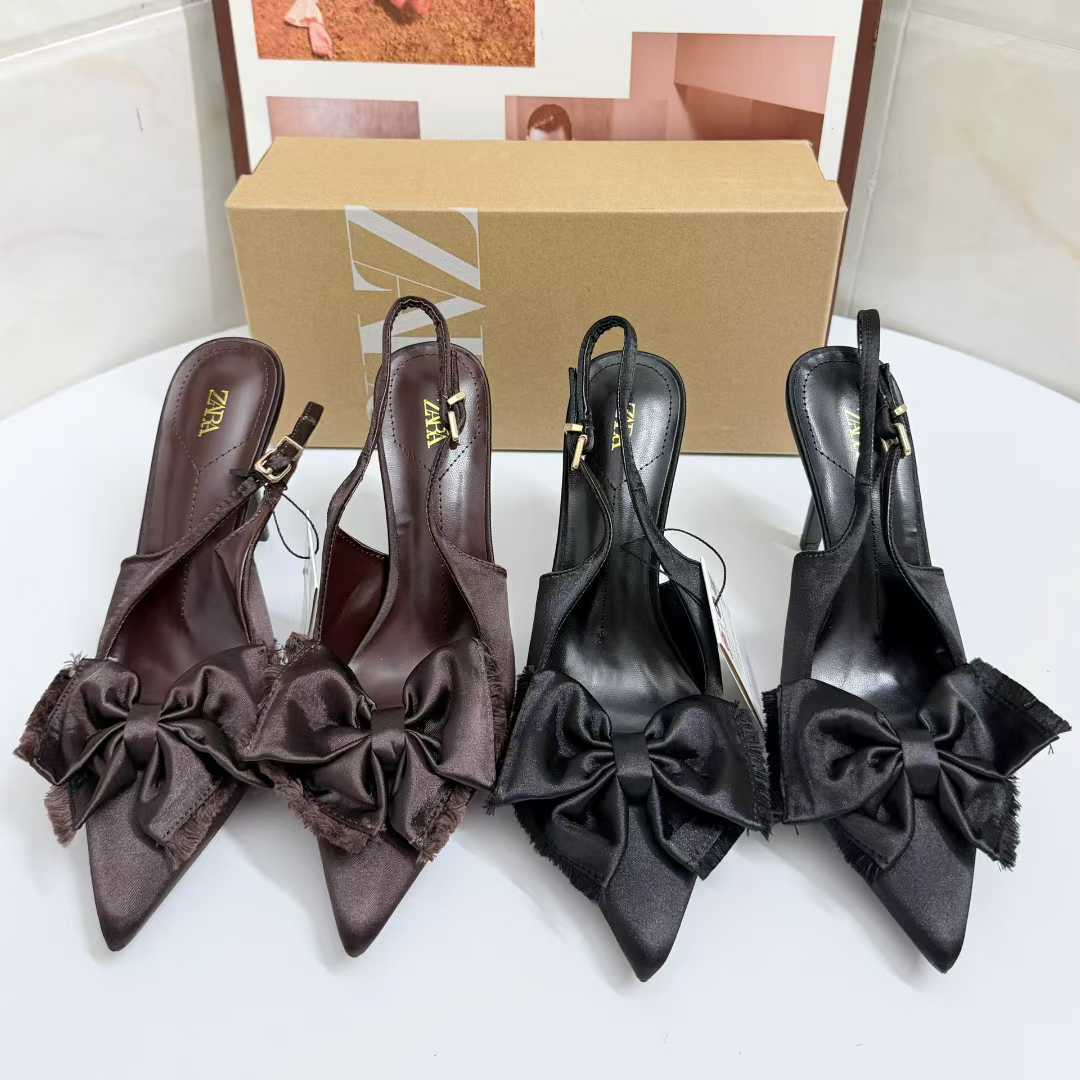 ZA Elegant sexy universal high heels with bow pointed-toe
