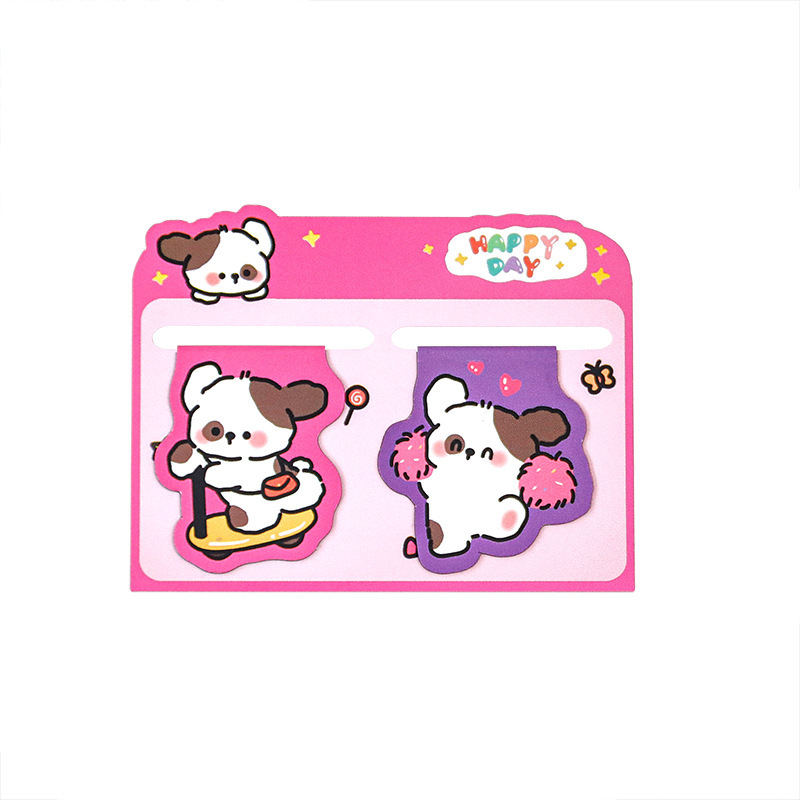 Dibujos animados perro travieso marcador magnético estudiante ins lindo libro página clip de aprendizaje creativo papelería recompensa pequeño regalo