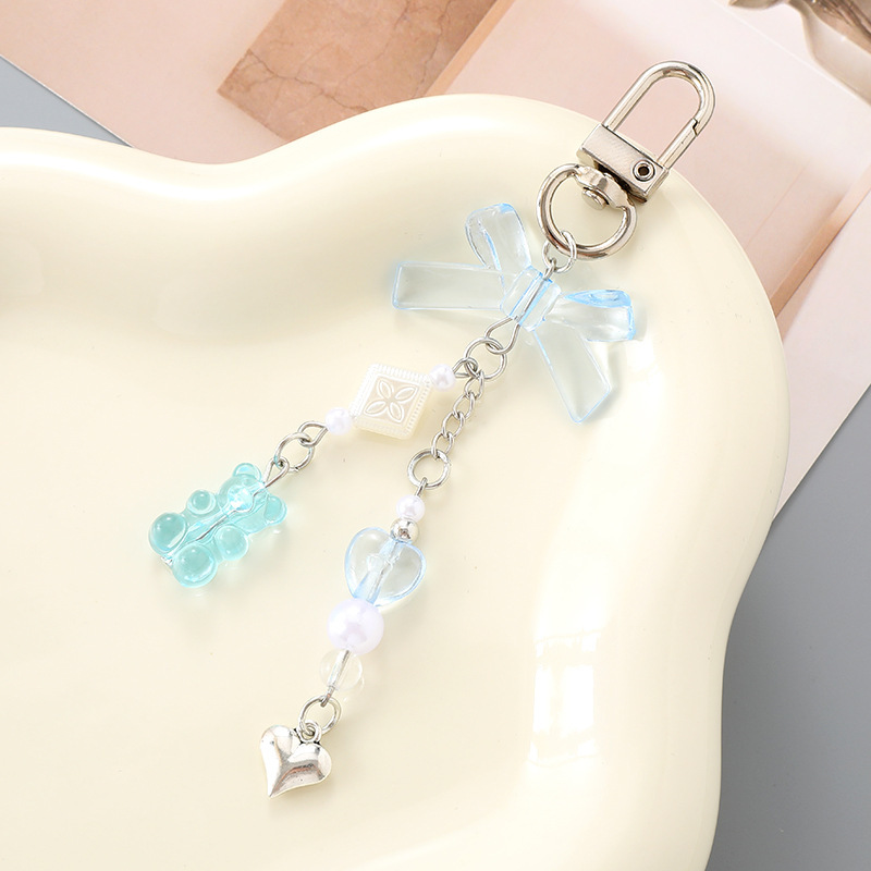 Ins nuevo arco acrílico llavero colgante personalidad DIY bolso colgante auriculares colgante joyas