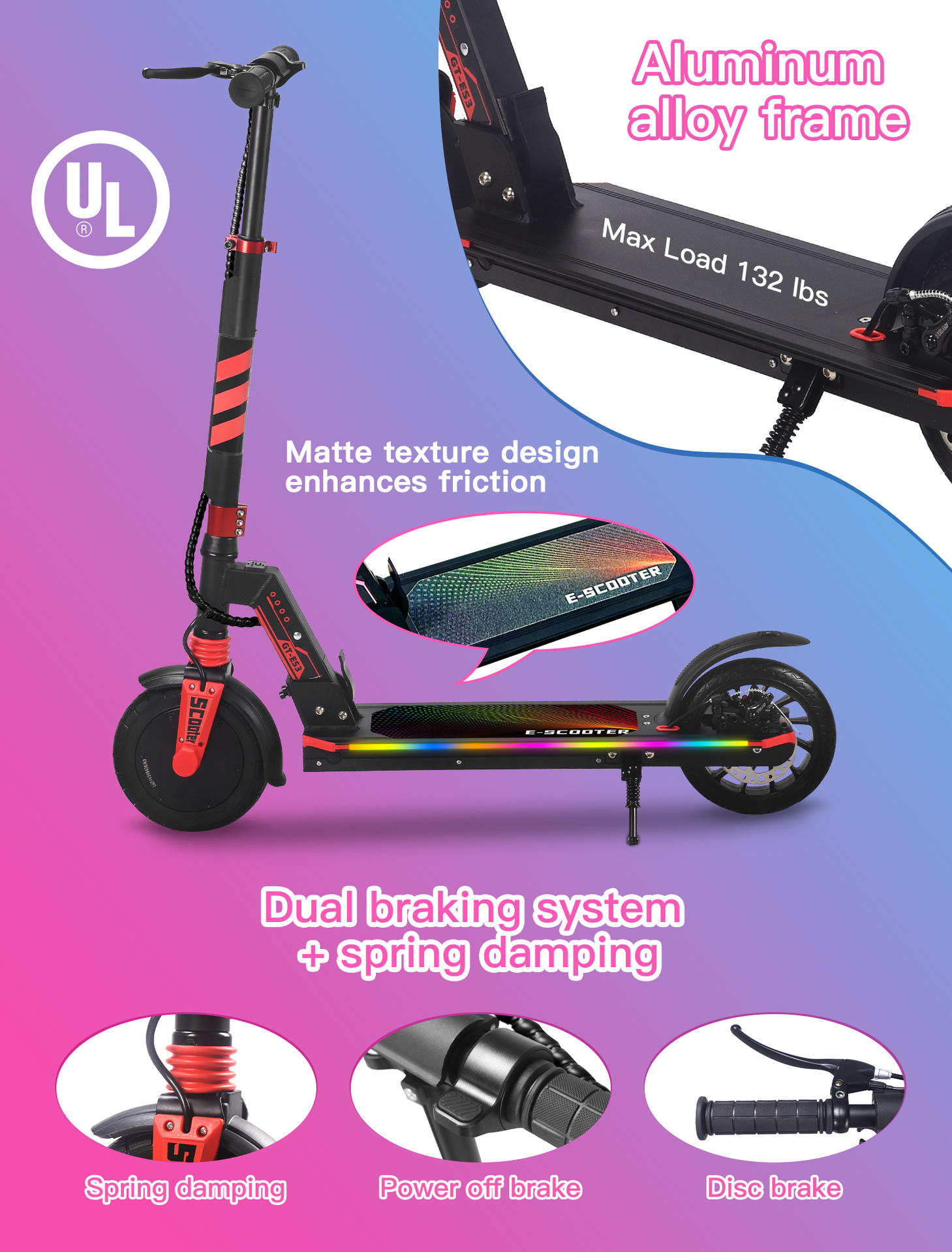Nuevo producto transfronterizo: Patinete eléctrico infantil y para adultos, plegable y portátil, con batería de litio de 8 pulgadas.