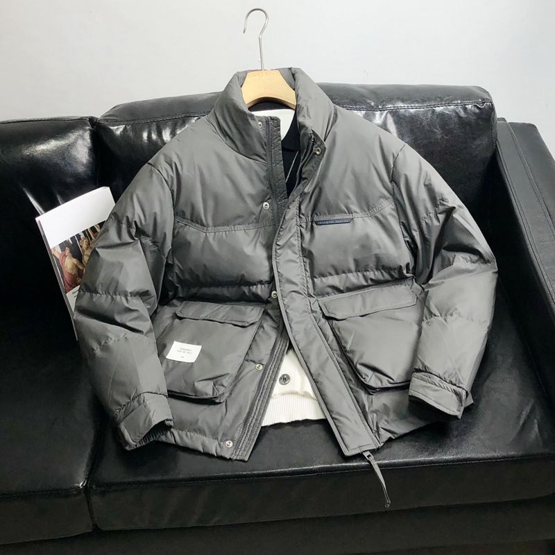 Vêtements pour hommes Veste courte pour hommes Veste épaisse en cuir PU sans lavage Veste chaude et résistante au froid Veste à col montant Veste d'hiver pour hommes Vente chaude_voghion.com