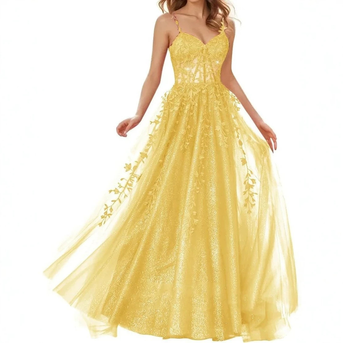 2026 nuevo vestido de tulle brillante transfronterizo vestido largo vestido de cuello en V vestido sexy