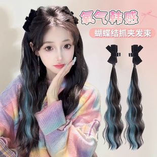 New Elf Ear Bow Spotted Ponytail Fluffy Hair Hairpin Hair Accessories Grab Clip Wig Double Ponytail Hair Bundle