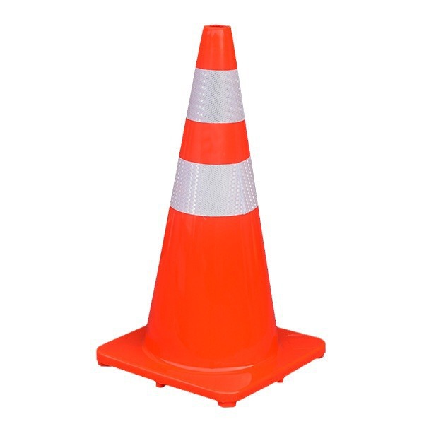 PVC cono de carretera prohíbe estacionamiento cono triangular instalaciones de tráfico cono reflectante construcción de seguridad vial barricada de advertencia cono barril