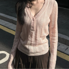 秋季时尚毛织上衣女2025秋季新款女装时尚百搭针织衫