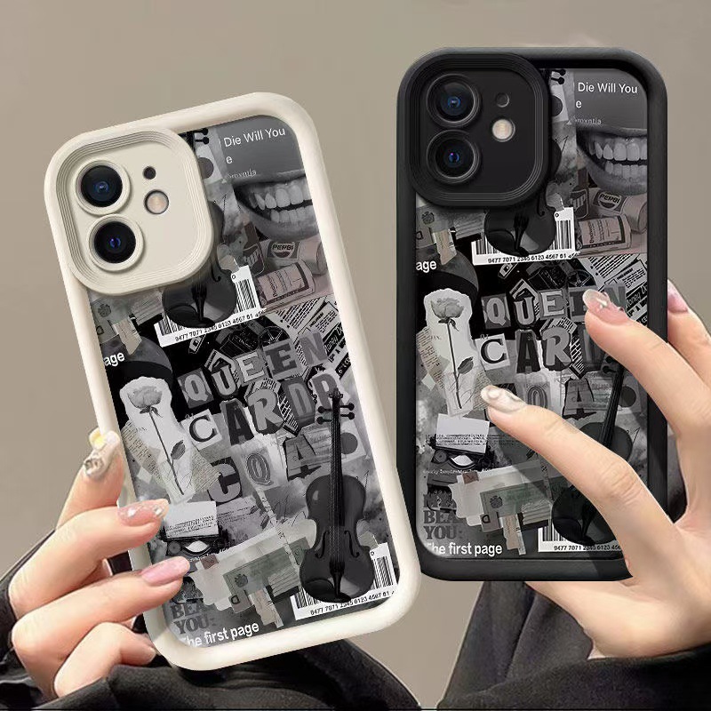 Guitarra inglesa para iPhone 16promax funda para teléfono móvil Apple 15 anti-caída 14 Europa y América 13/12 nuevo x