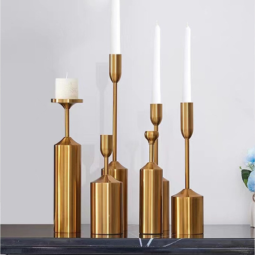 Metal Candlestick Minimalist Wedding Photography Prop Sample Room Candles Candlelight Dinner Table Balloon Party Ornament