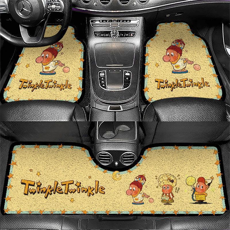 Dropshipping Cartoon Car Silk Loop Floor Mats Universal Cute Washable Anti-Dirt Single-Piece Car Mat