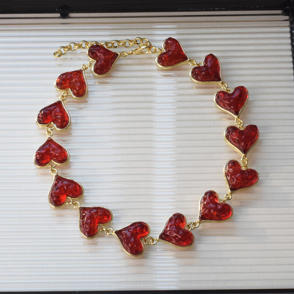 All Seasons Season Women's Gender Elegant Heart Shape Zinc Alloy Lobster Trigger Clasp Closure Chain Necklaces Wholesale