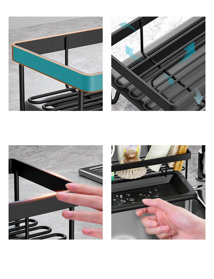 Kitchen Drain Rack Sink Dish Cleaning Essence Sponge Rack Dish Rack Dish-washing Sink Storage Rack Dishes_voghion.com