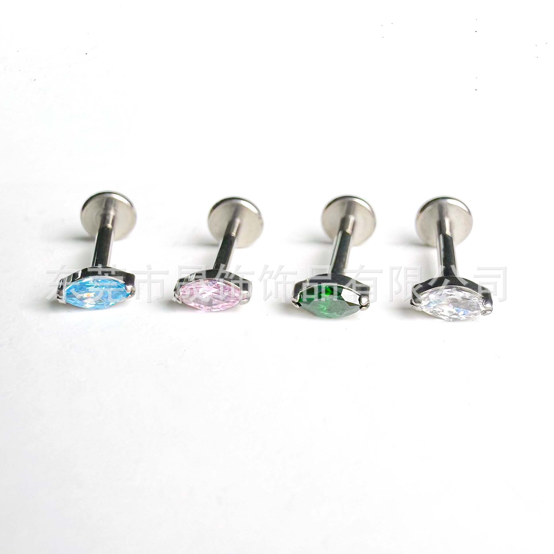 F136 Titanium 马眼 Labret Stud Ear Stud Cubic Zirconia Helix Cartilage Stud G23 Implant Grade Titanium 人体 Piercing Jewelry Ear 饰穿孔