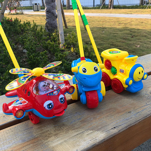 10 Large Hand Push Airplane Sitting Tongue Blinking Baby Toy Car Toddler Push Push Baby Douyin Hot Sale