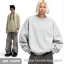 捷展男装|摇粒绒圆领卫衣25冬季新品美式街头纯色加绒抓绒卫衣男