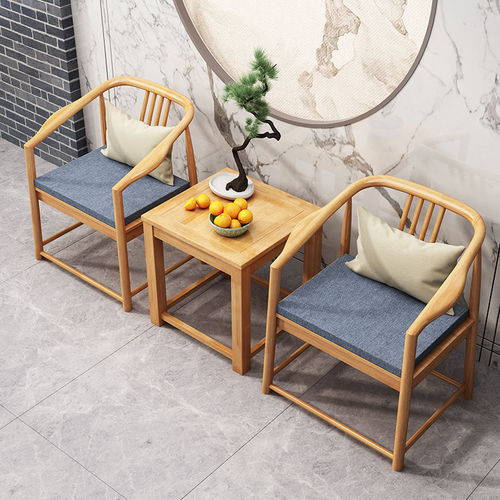 3x New Chinese style solid wood Taishi chair three-piece set home armchair bed and breakfast hotel coffee table chair combination master tea chair surround