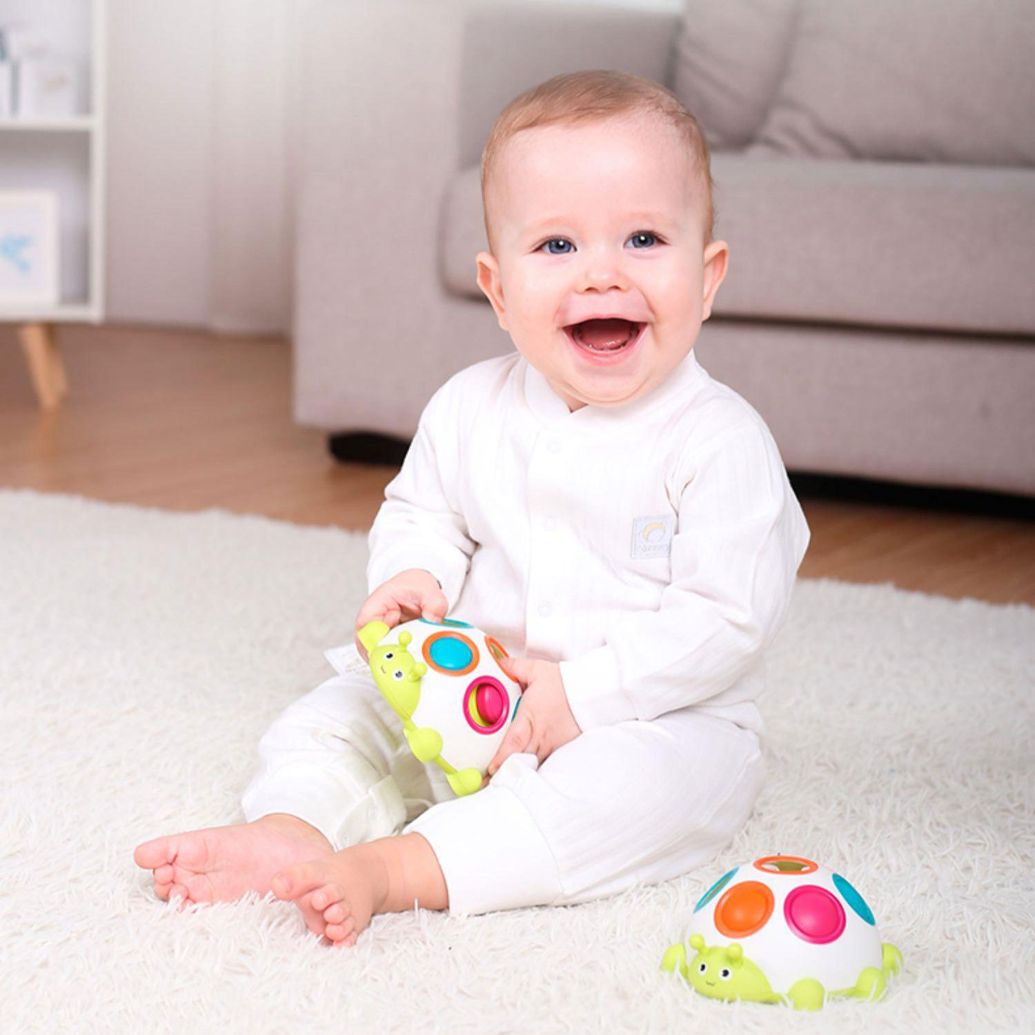 Infantil educación temprana dedo prensa ejercicio escarabajo mano sensorial formación fina iluminación juguete