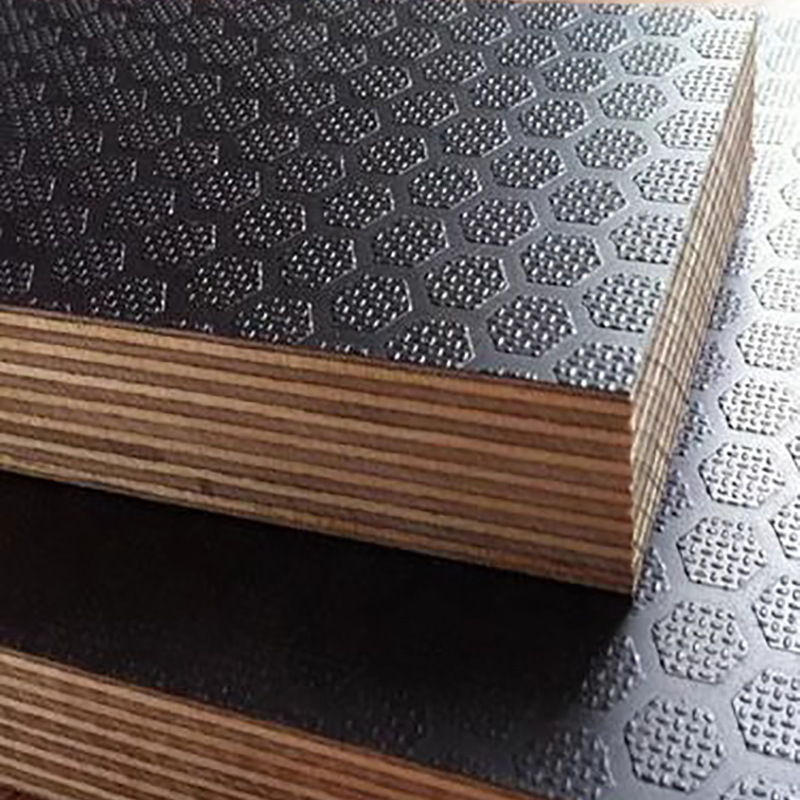 Black Hexagonal Laminated Board Veneer Anti-Slip Stage Board T-Stage Board Marine Multi-Layer Board Plywood Backing Board Plywood