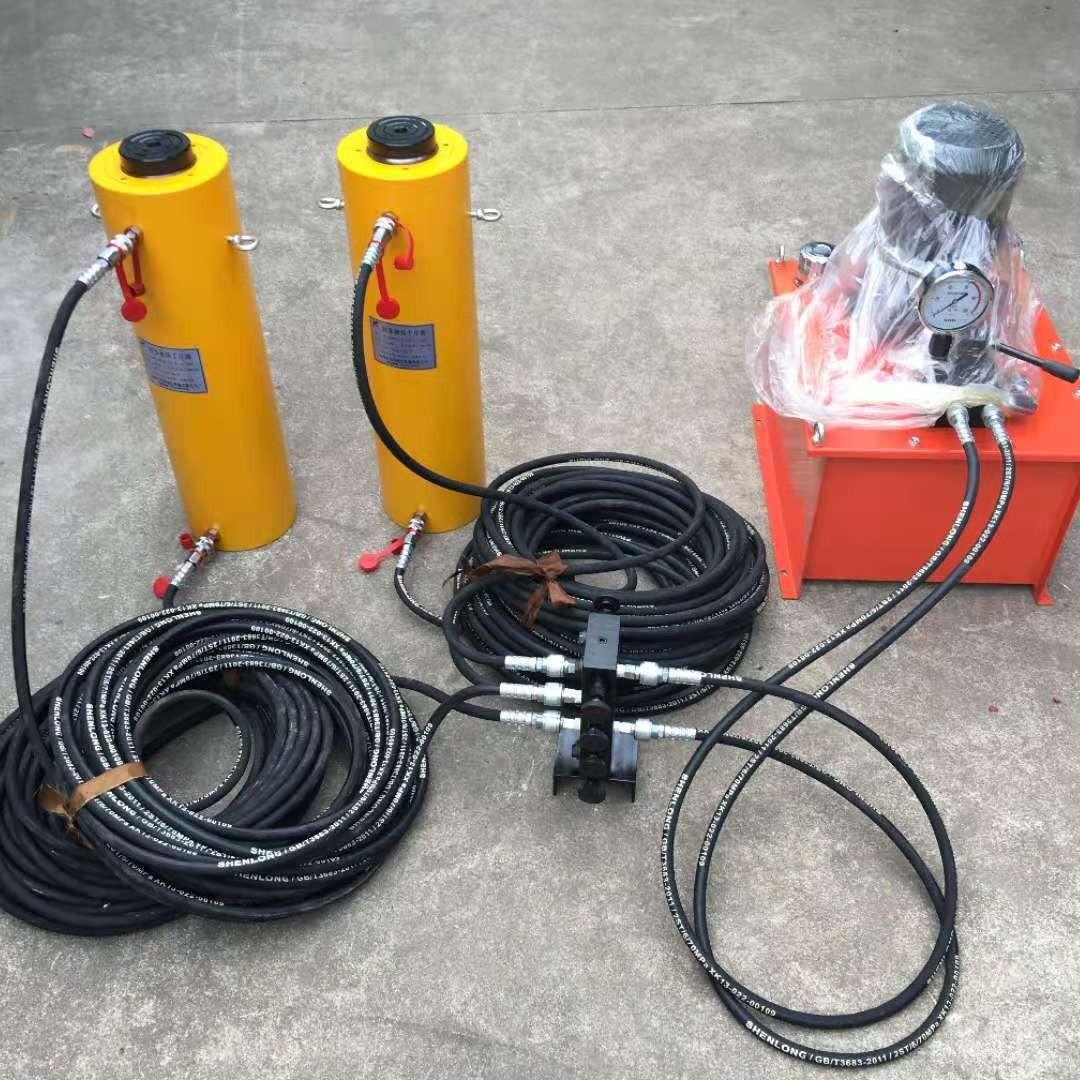 厂家供应100吨双作用千斤顶电动同步液压千斤顶大吨位液压千斤顶
