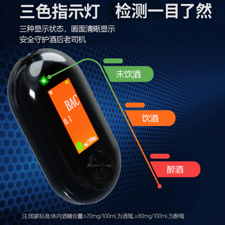酒精测试仪吹气式检测仪快速查酒驾高精度专用测酒器便携式筛查棒