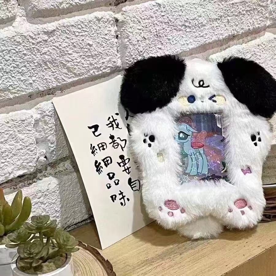 Ins coreano lindo chocolate de menta, ratas y ratas codiciosas, cubierta de tarjetas de peluche, estudiantes de 3 pulgadas, cubierta de almacenamiento de tarjetas pequeñas.