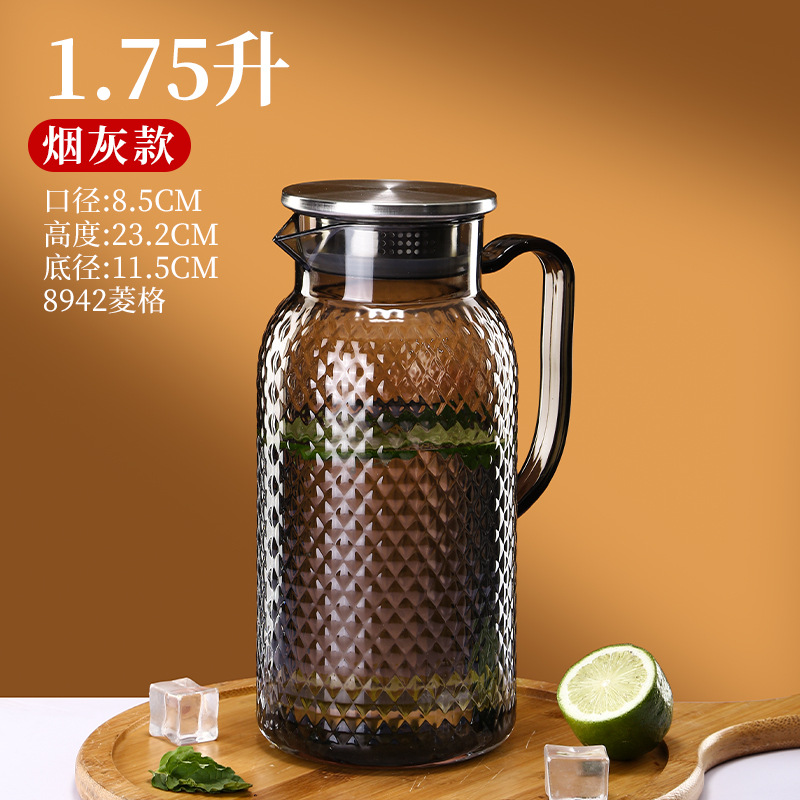 Jarra comercial de rayas de agua fría, restaurante de jarra de jugo de plástico acrílico, té, pc, jarra de limón para evitar caídas