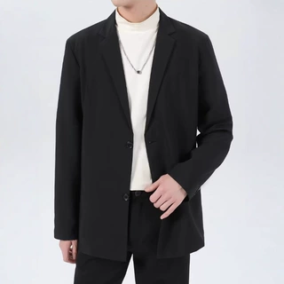 休闲西装外套男宽松痞帅纯色小西服高级感上衣单西商务正装韩版男