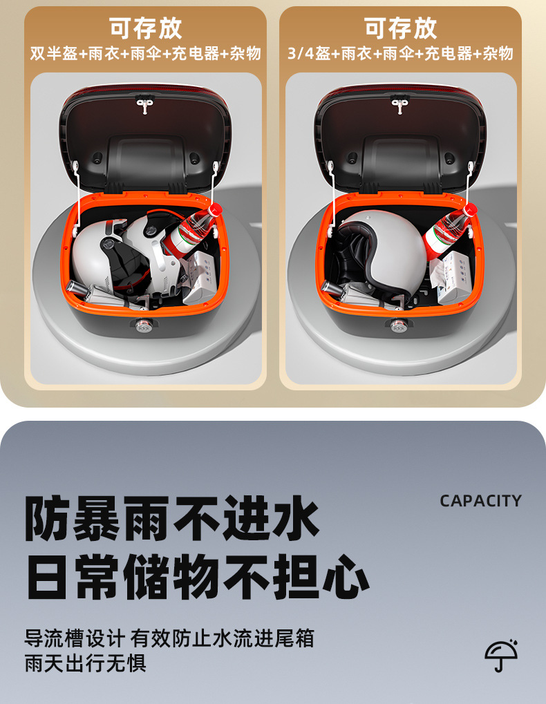 Suitable for Electric Vehicle Trunk, Large Capacity, Waterproof, Wear-Resistant and Durable, Universal Storage Trunk for Various Electric Vehicles