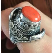 尼泊尔手工原创复古戒指男女银色戒指开口环西藏蒙古民族风