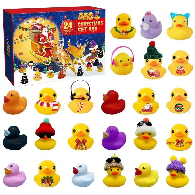 Резиновая утка B.Duck рождественский календарь, настраиваемые 18/24 набора утят, подарочная коробка цвета