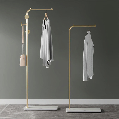 Clothes rack floor-standing bedroom simple metal coat rack modern light luxury household clothes rack rock plate clothes rack
