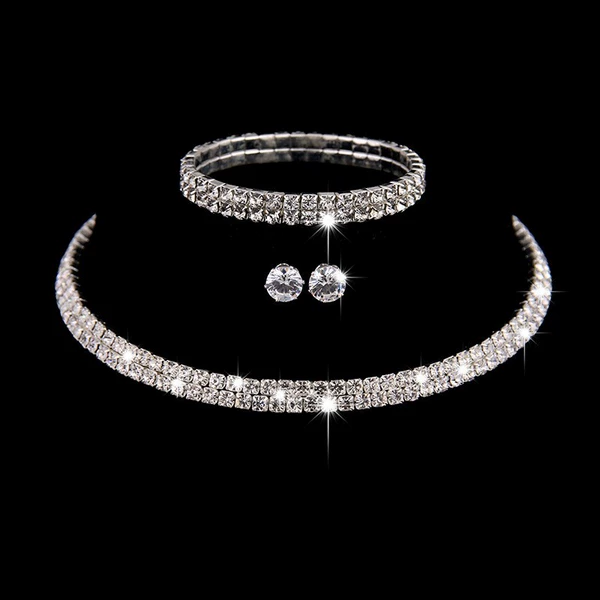 Necklace, bracelet, earrings