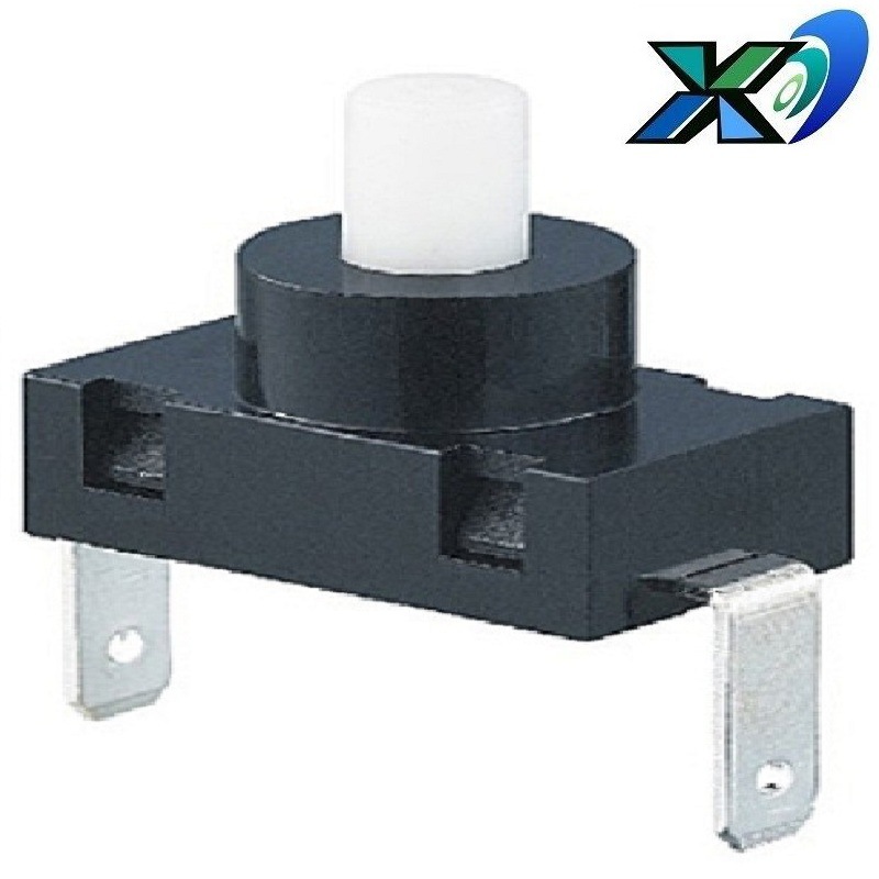 供应白色按钮开关16A   大功率两脚按键开关 大电流自锁开关批发