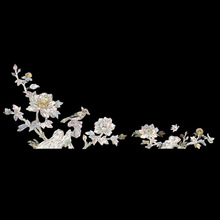 中花鸟复具水移画仿螺钿贴纸乐器古筝面板水转印贴画