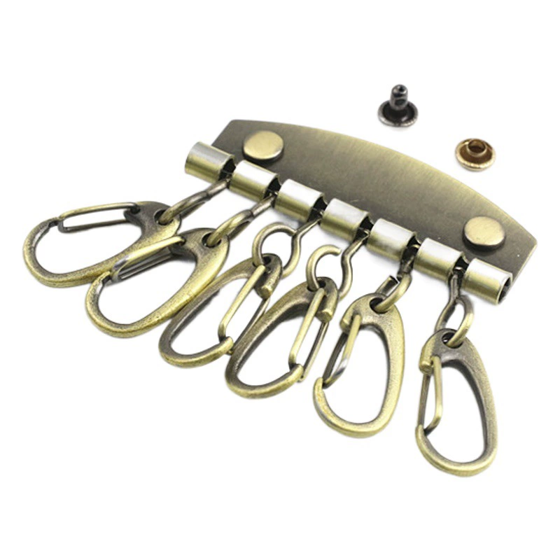 Фурнитура для сумок, брелок для ключей, фурнитура для изделий из кожи, фурнитура для сумок, брелок для ключей ручной работы, 6 зубцов