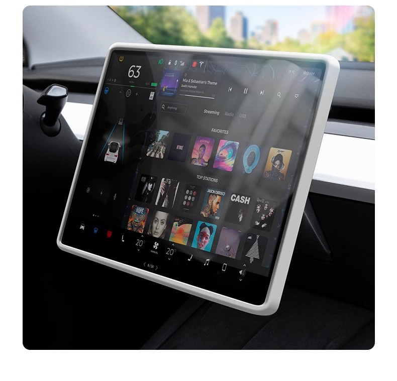 Suitable for the New Version of Tesla Model 3/Y Navigation Screen Protective Cover Protective Silicone Frame Central Control Accessories