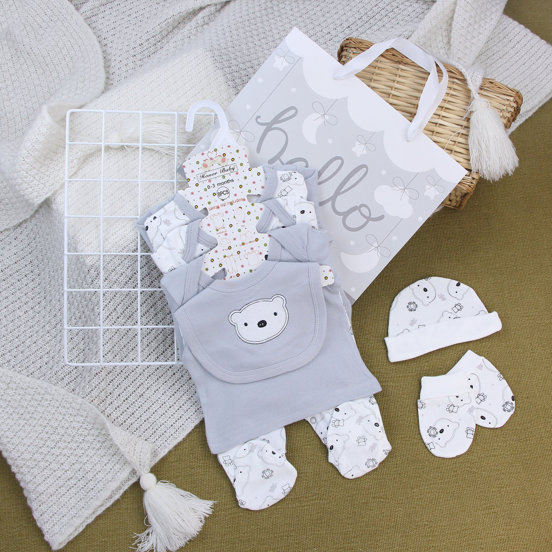 Caja de regalo de recién nacidos, ropa de escalada unida, ropa de algodón, ropa de bebé de luna llena, ropa de bebé para hombres y mujeres image 41