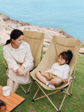 户外折叠椅高背月亮椅露营椅子便携沙滩休闲躺椅野餐板凳钓鱼马扎