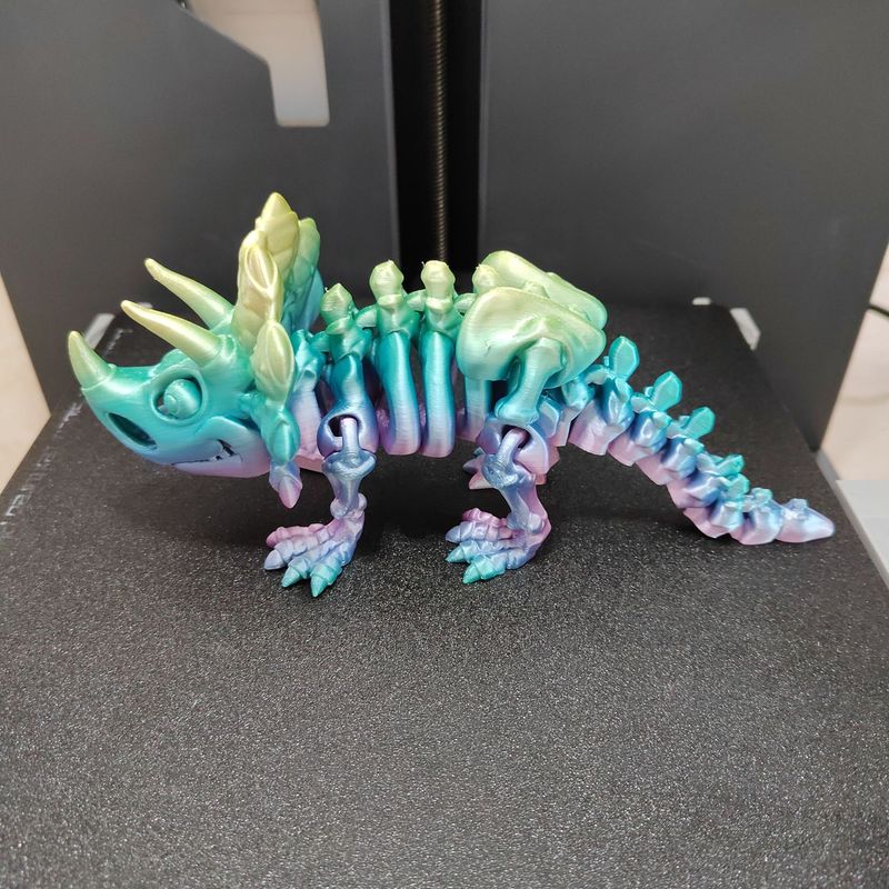 3D打印骨架三角龙关节可动动物真模型儿童呆萌玩具可爱恐龙摆件|undefined