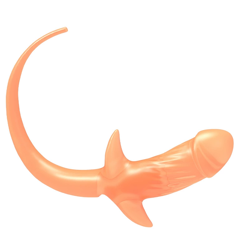 Vibrating Silicone Tail Anal Plug, Smooth Beaded Design, Bullet Vibrator (Black)