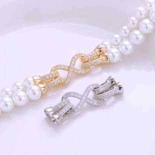 Guangzhou high color pearl buckle butterfly three-dimensional buckle sweater chain buckle four-leaf clover necklace buckle connection buckle wholesale
