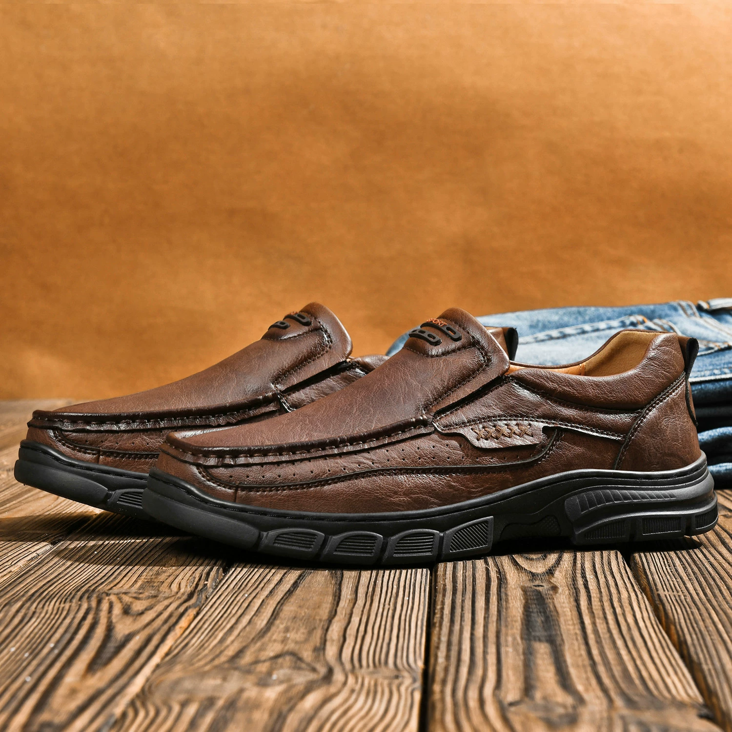 Обувь для лазания на кожаной подошве для отдыха, платформа, натуральная кожа, большой размер